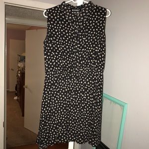 Navy Blue Floral Print Dress